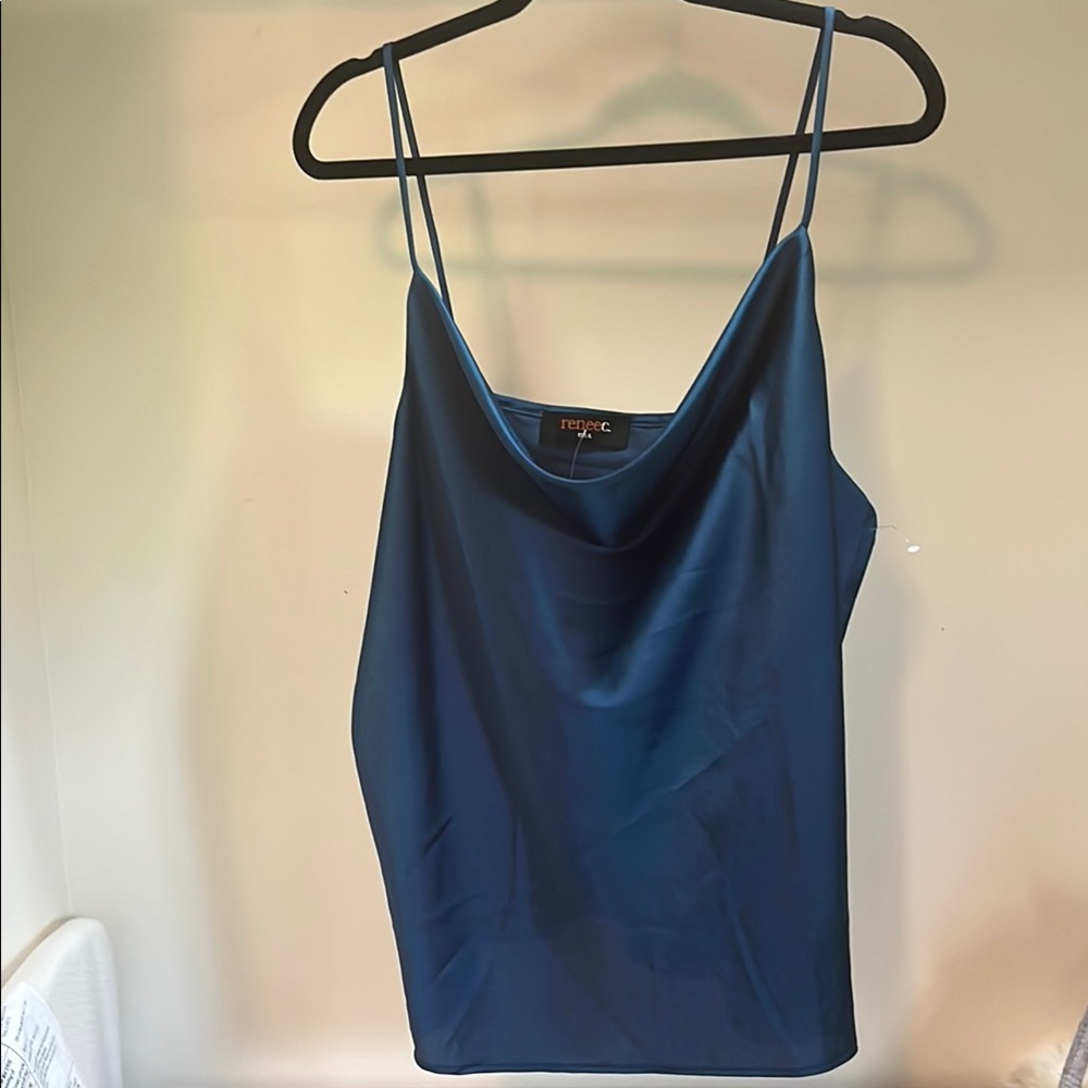 Renee C. Satin Spaghetti Tank